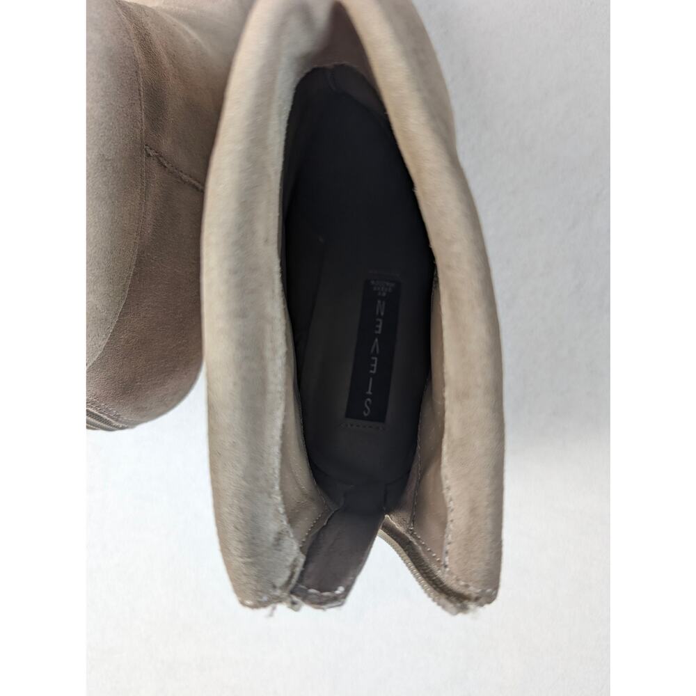 Steven by Steve Madden Boot  Berkli Suede Taupe‎ Wedge Size 8.5 Bootie Back zip - Picture 7 of 9